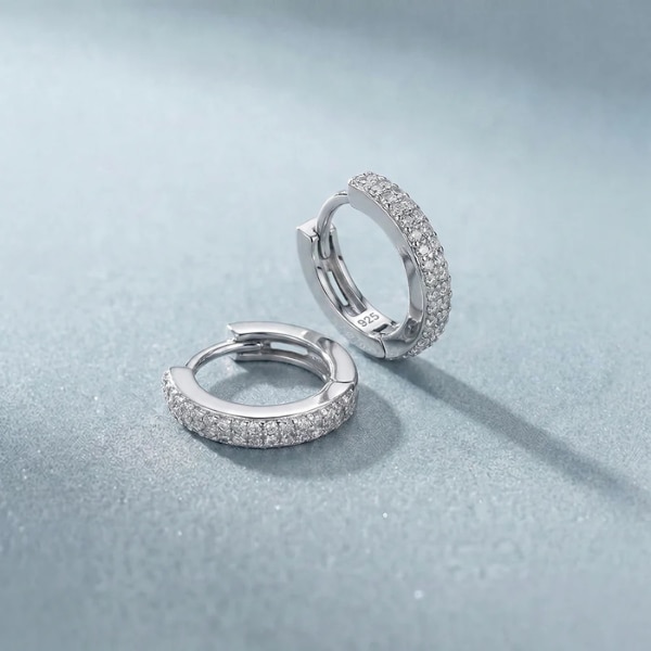 Palmonas Classic Spark 925 Sterling Silver Hoop Earrings, ₹8,999