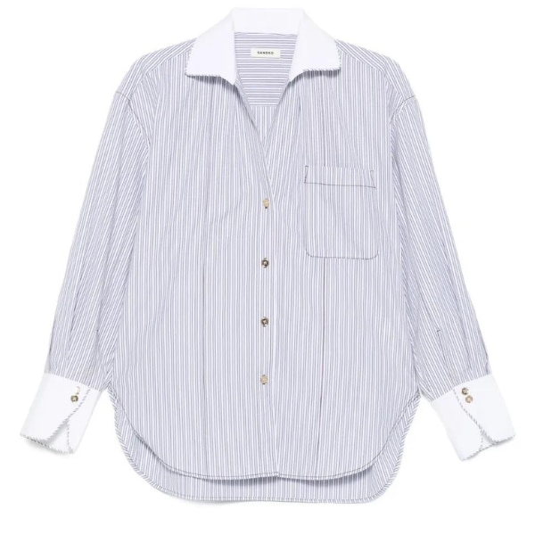 Sandro Striped Contrast Collar Shirt, ₹32,450