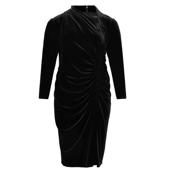  Ralph Lauren Ruched Velvet Asymmetrical Dress, ₹31,400