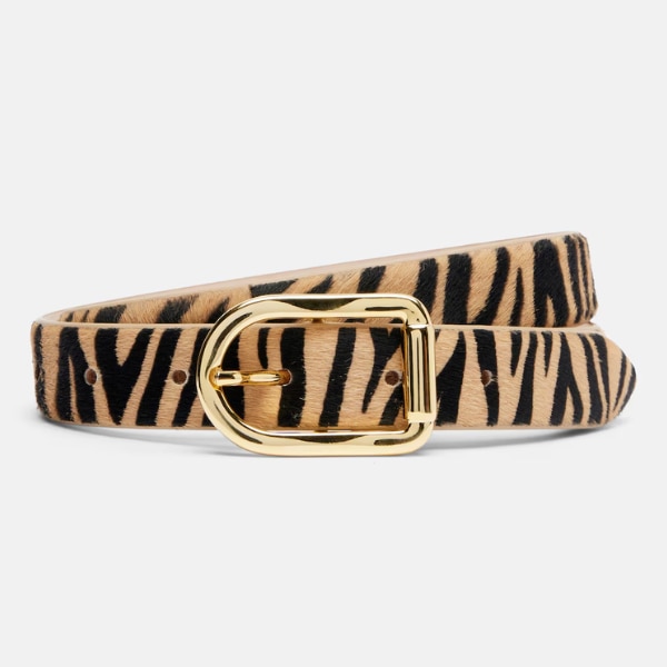 Déhanche Mija Zebra-Print Calf Hair Belt, ₹29,220