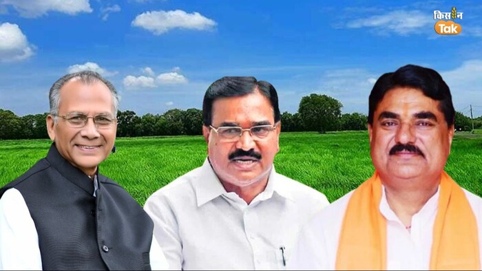 Agriculture ministers Tamradhwaj Sahu, S Niranjan Reddy, Kamal Patel.