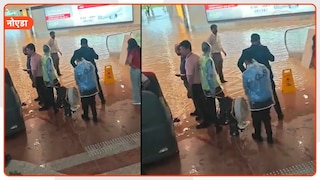 नोएडा एयरपोर्ट पर पहली तेज बारिश ने खोली ड्रेनेज सिस्टम की पोल! पार्किंग और रास्तों में भरा पानी Noida international airport faces waterlogging after heavy rain