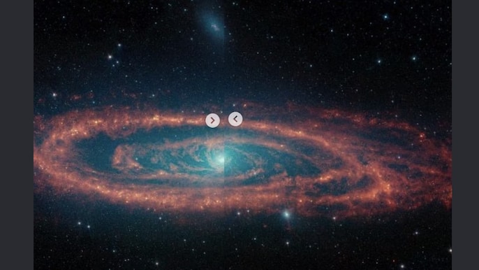 एंड्रोमेडा आकाशगंगा की दो-स्लाइड वाली तस्वीर एंड्रोमेडा आकाशगंगा की दो-स्लाइड वाली तस्वीर