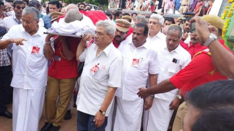 അഗ്നിയില്‍ ജ്വലിച്ച് സമര താരകം Kodiyeri's mortal remains consigned to flames Malayalam News