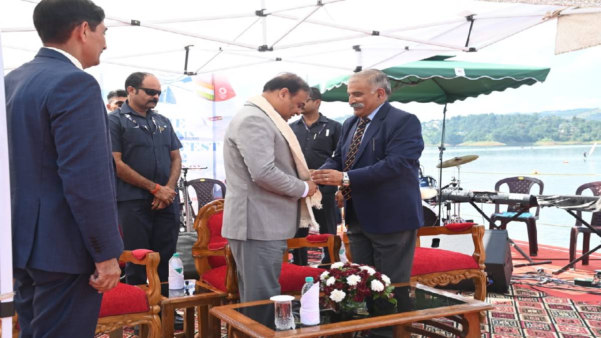 Assam Chief Minister Himanta Biswa Sarma attending the closing ceremony of Rising Sun Water Fest in Meghalaya