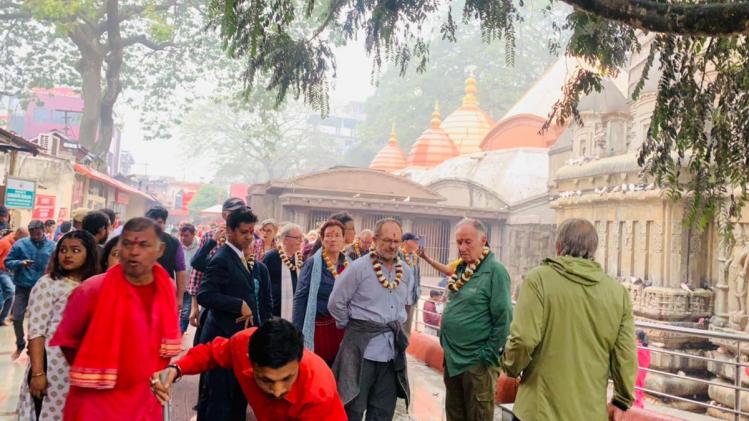 28 Swiss Tourists of MV Ganga Vilas visits Kamakhya Temple in Guwahati