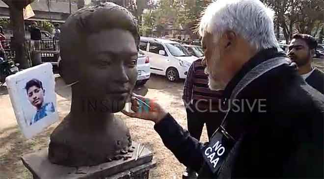 Assam: Noted Artist Biren Singha Sculpts CAA-Movement Martyr Dipanjal Das