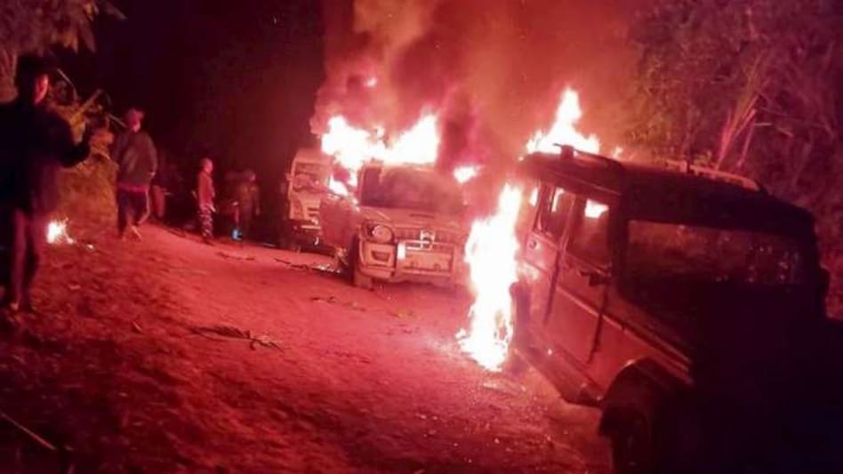 File Image: Army vehicles set on fire by villagers after the incident