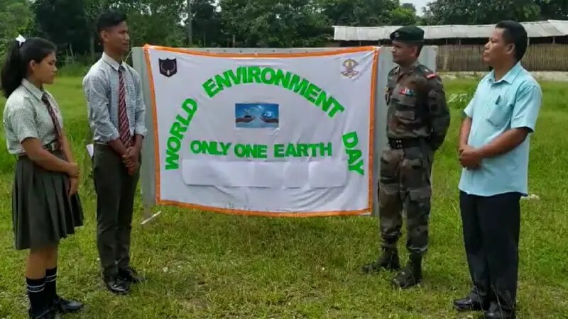 Kokrajhar: Indian Army organized a tree plantation program with the theme 'Save Our Earth'