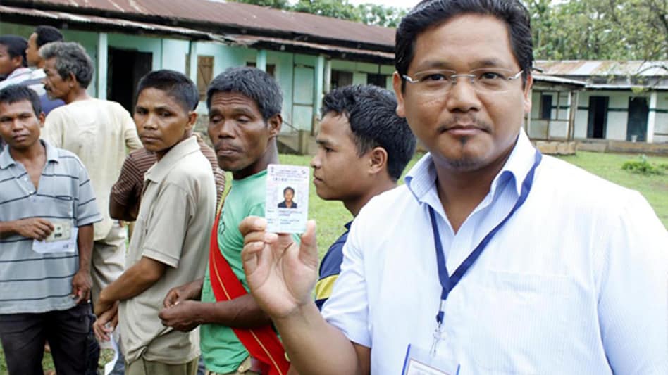 The BPF candidate shows off 'indelible ink' on her finger