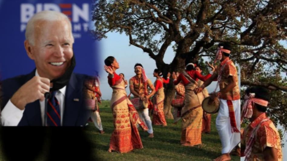 US President Joe Biden greets people of Assam on Bihu