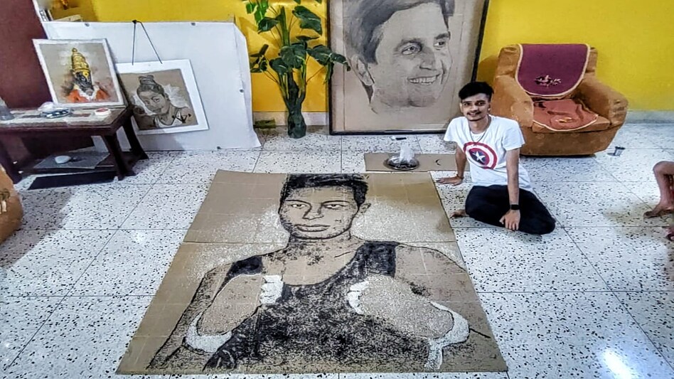 Assam artist makes portrait of Lovlina Borgohain Assam artist makes portrait of Lovlina Borgohain