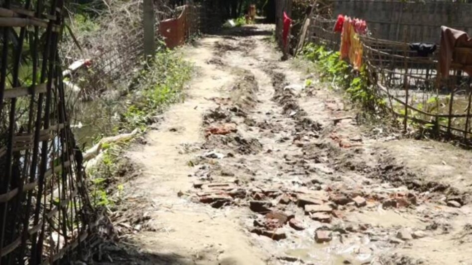 Damage roads in Hailakandi Damage roads in Hailakandi