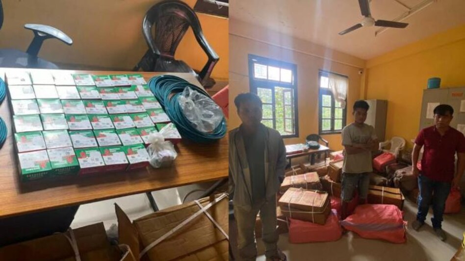 Three Myanmarese nationals held with huge numbers of explosives Three Myanmarese nationals held with huge numbers of explosives