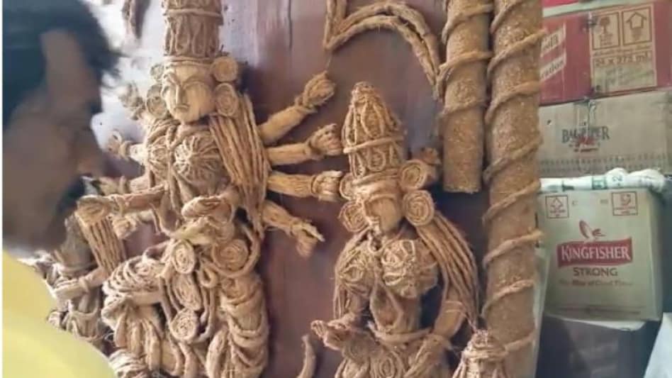 Durga idols created using coconut fiber-16:9 Durga idols created using coconut fiber-16:9