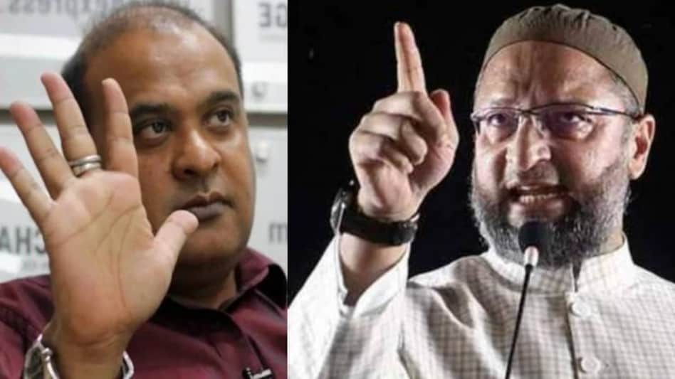 Assam CM Himanta Biswa Sarma (L), Member of Parliament Asaduddin Owaisi (R)