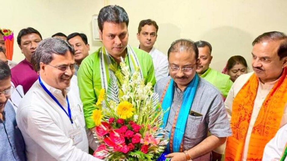 Ex-CM Biplab Deb wins lone Rajya Sabha seat