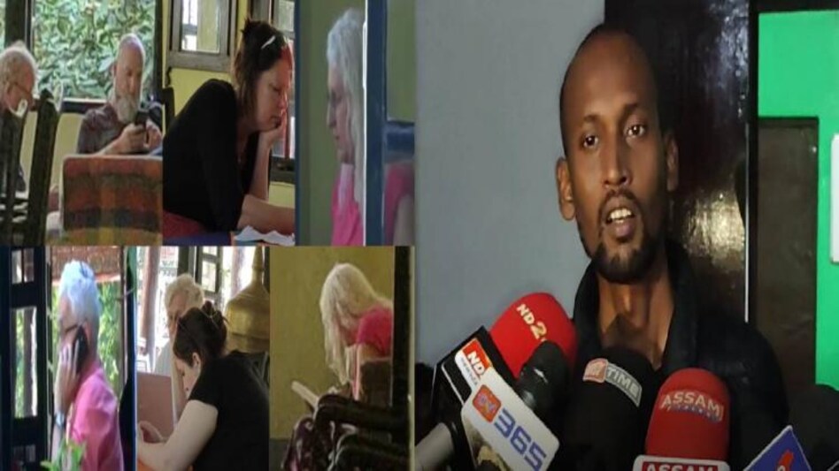The seven detained German tourists (L), Mukut Bodra from Jharkhand (R) The seven detained German tourists (L), Mukut Bodra from Jharkhand (R)