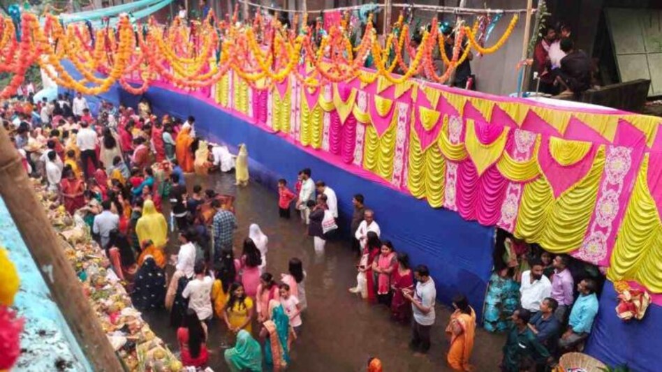Hindu devotees in Meghalaya celebrating Chhath Puja Hindu devotees in Meghalaya celebrating Chhath Puja