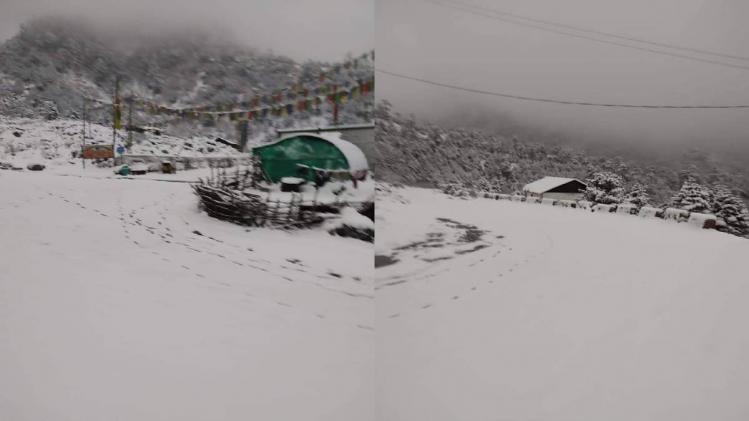 Fresh snowfall in North Sikkim, several areas wrapped in white sheet