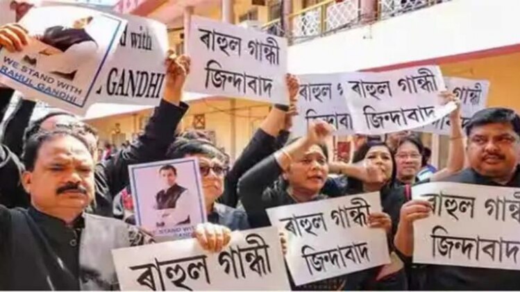 Ruckus in Assam Assembly over Rahul Gandhi's disqualification; 3 MLAs suspended