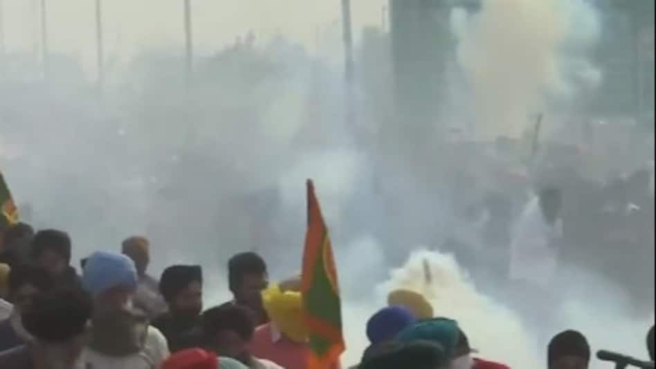 Tear gas fired at farmers amidst 'Delhi Chalo' protests - Tear gas fired at farmers amidst 'Delhi Chalo' protests -