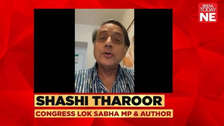 Congress MP and author Shashi Tharoor congratulates the  India Today NE platform