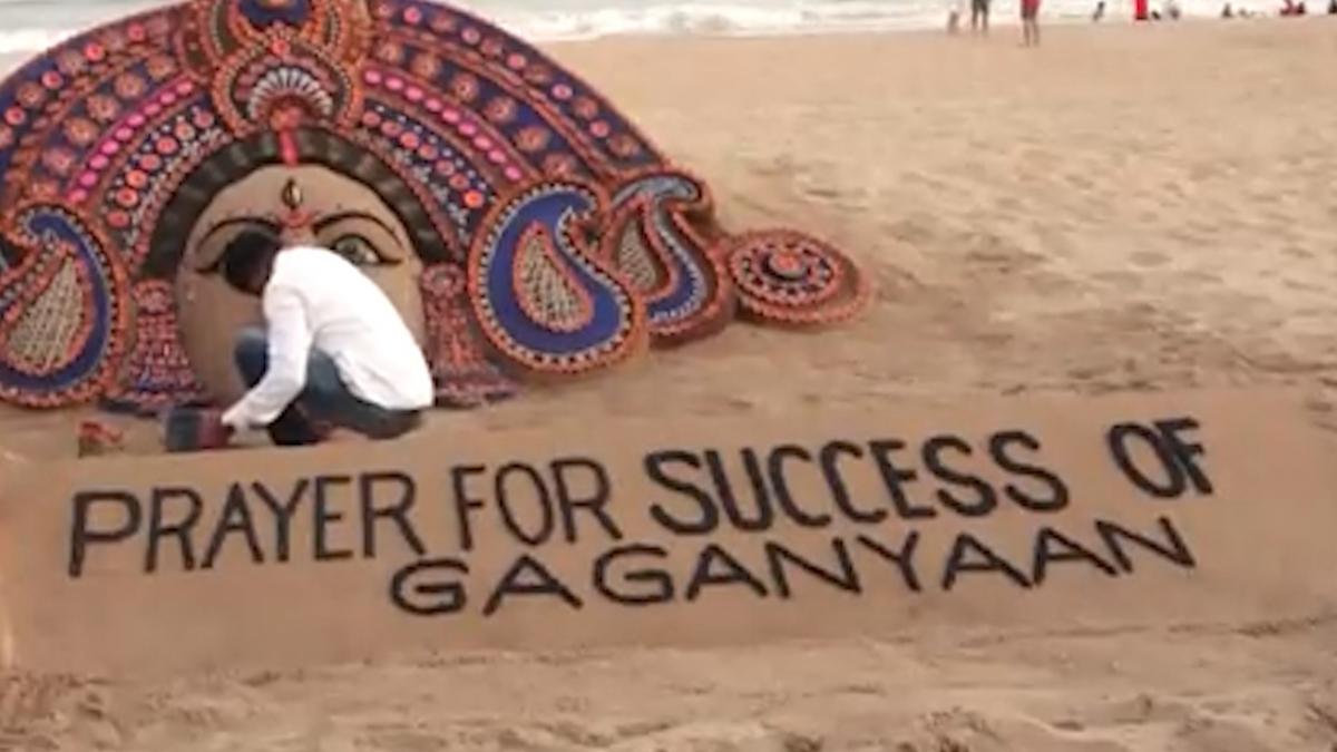 ‘Prayers for Success of Gaganyaan’ Odisha Sand Artist creates a Sand