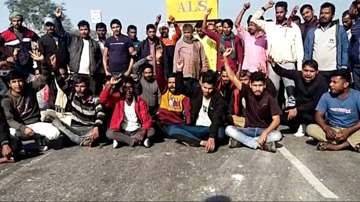 assam-truck-drivers-stage-protest-block-highway-in-srirampur-over-new