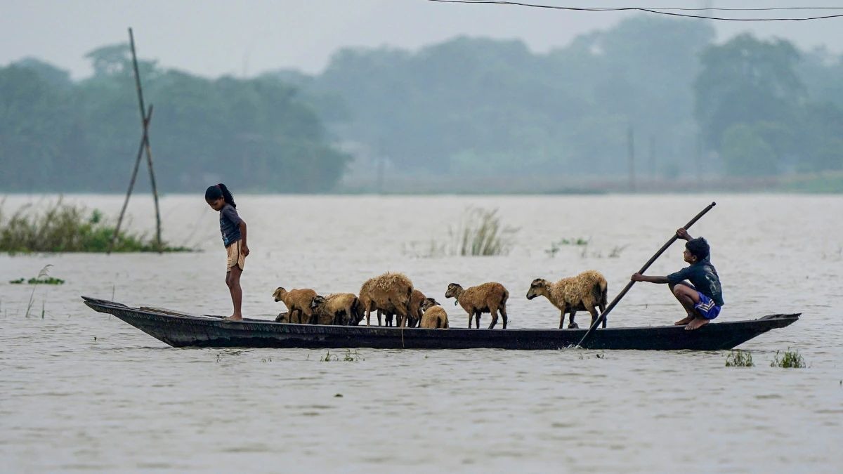 असम में बाढ़ का खौफनाक मंजर