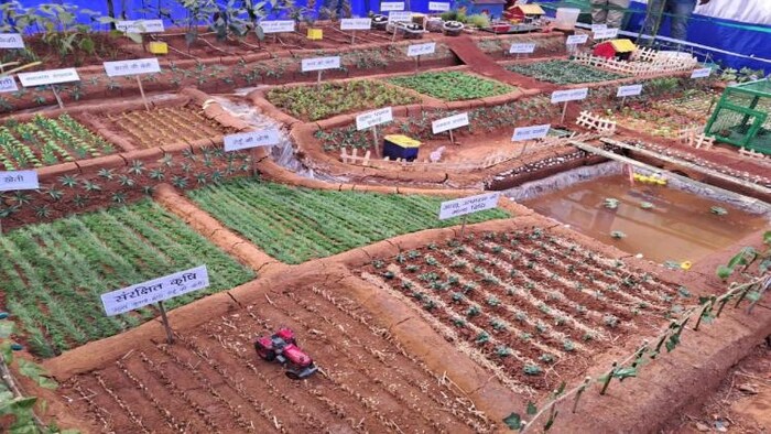 मेला में प्रदर्शित किया गया समेकित कृषि का मॉडल फोटोः किसान तक