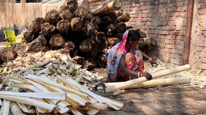 केला के थम से रेशा बनाने की प्रक्रिया