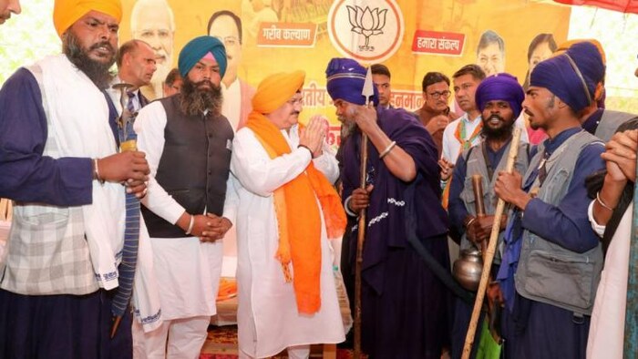 25 फरवरी को बीजेपी के राष्ट्रीय अध्यक्ष जेपी नड्डा ने हनुमानगढ़ में किसान संगत की. फोटो साभार- ट्विटर