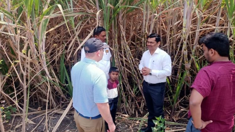 गन्ने के खेत में पहुंचा अमेर‍िकी क‍िसान, महाराष्ट्र के क‍िसानों ने समझाया खेती का पूरा गण‍ित