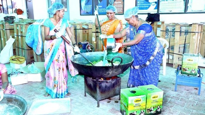 एफपीओ बनाकर उत्पाद बनाती स्वयं सहायता समूह की महिलाएं. फोटो- DIPR