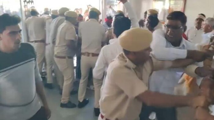 हनुमानगढ़ में पुलिस और किसानों के बीच झड़प