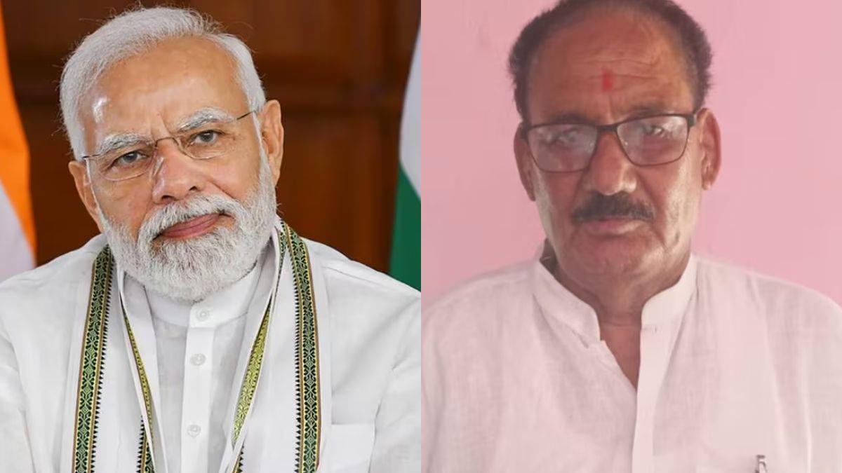 प्रधानमंत्री नरेंद्र मोदी और ग्राम प्रधान तुलसी राम यादव, फोटो: किसान तक