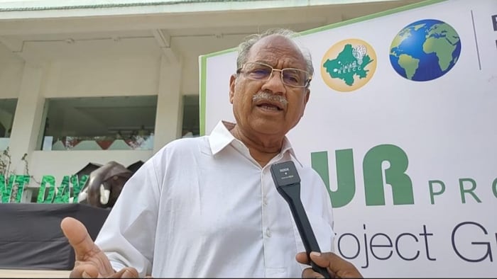 लक्ष्मण सिंह को भारत सरकार ने इस साल पद्मश्री से नवाजा है. फोटो- Madhav Sharma