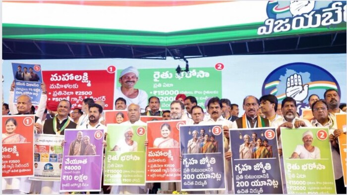 कांग्रेस की छह गारंटी फोटोः ट्विटर, कांग्रेस