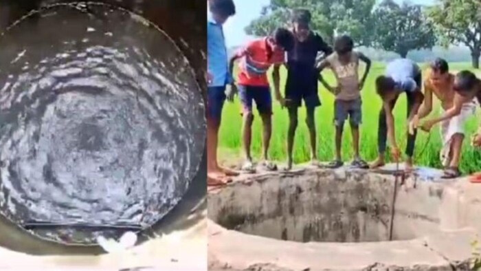 सूखा कुआं में अचानक उबलता हुआ पानी देख गांव के लोग हुए हैरान