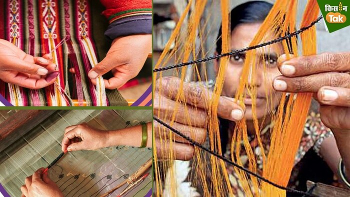 रोहतक की महिलाओं के बनाए बेड कवर, दुपट्टे और साड़ियों की बाजार में खूब मांग है.