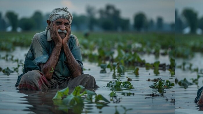 बारिश और बाढ़ से किसानों की फसलों को भारी नुकसान पहुंचा है.
