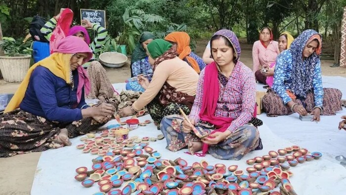 गाय के गोबर के दीये