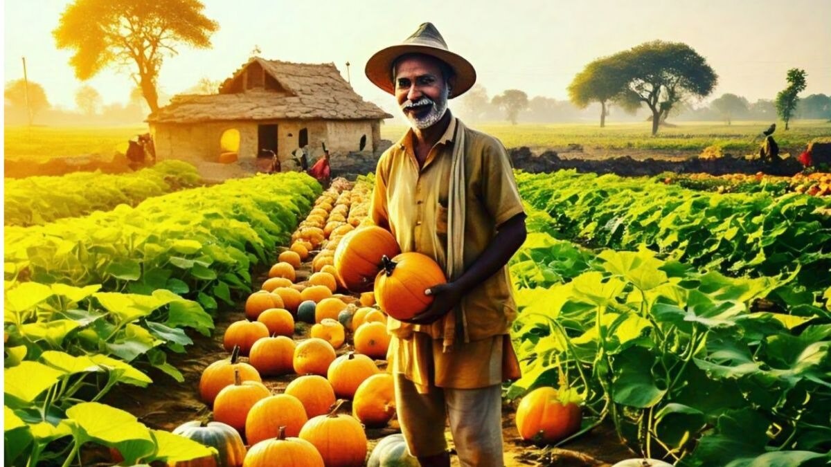 Pumpkin Farming: 2 बीघे में कद्दू की खेती कर रहा ये किसान, लाखों की हो रही कमाई