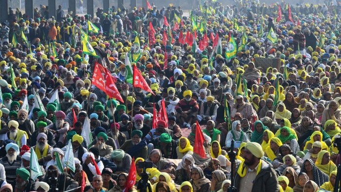 Farmers Gathered at Khanauri Kisan Mahapanchayat On January 4. (File Photo)