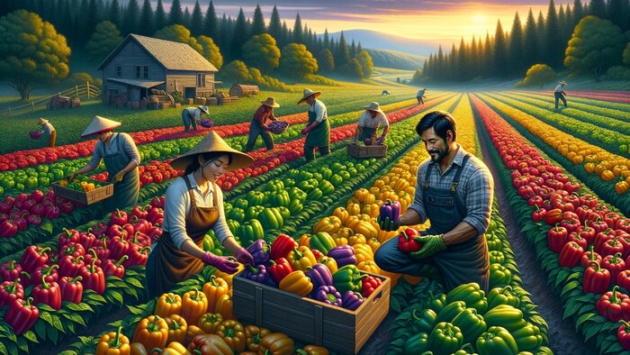 colour bell pepper farming