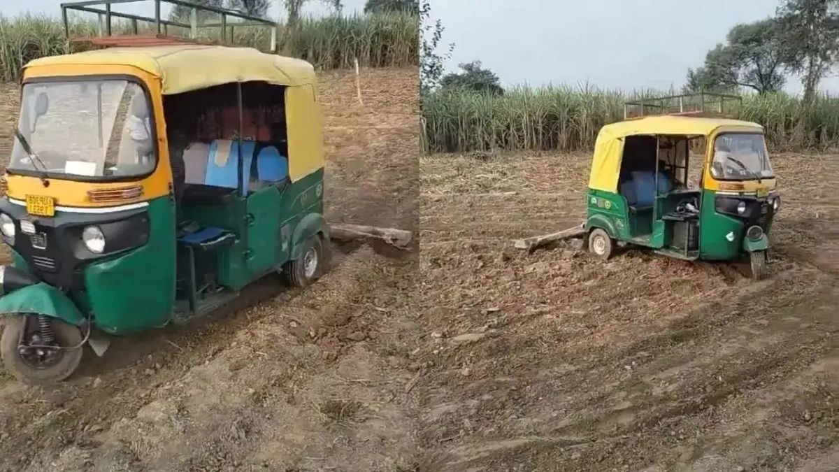 देसी जुगाड़ की मदद से ऑटो से कर दी खेत की जुताई