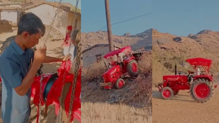 Tractor For The First Time In The Village