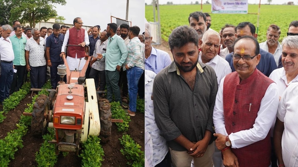 जूनागढ़ में मूंगफली के खेत में उतरे शिवराज, निराई-गुड़ाई की आधुनिक मशीन चलाई, कही ये बात जूनागढ़ में मूंगफली के खेत में उतरे शिवराज, निराई-गुड़ाई की आधुनिक मशीन चलाई, कही ये बात