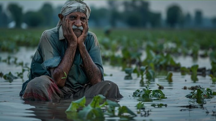 Heavy rain submerges field in hisar and bhiwani
